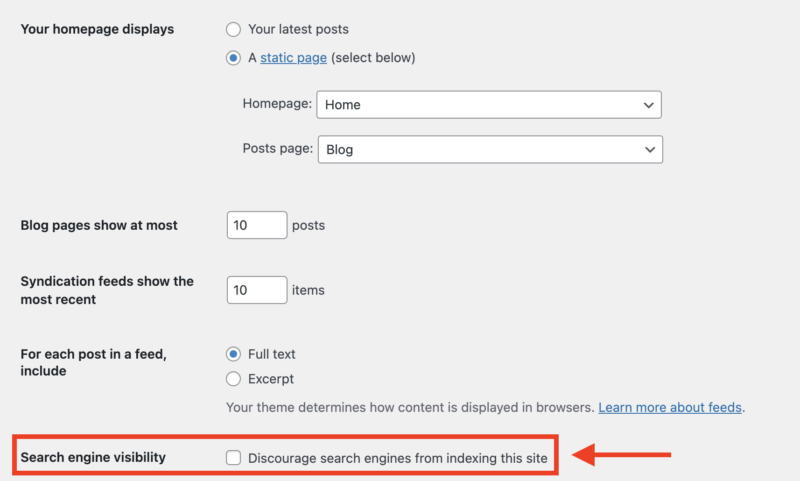 Discourage Search Engine from Indexing this site checkbox. This prevents Search Engine to crawl the entire site.